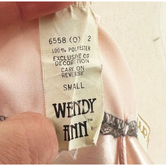 VTG Wendy Ann Satin/Lace Lingerie Mini Slip Small Coquette Feminine Dainty Pink - Picture 8 of 8